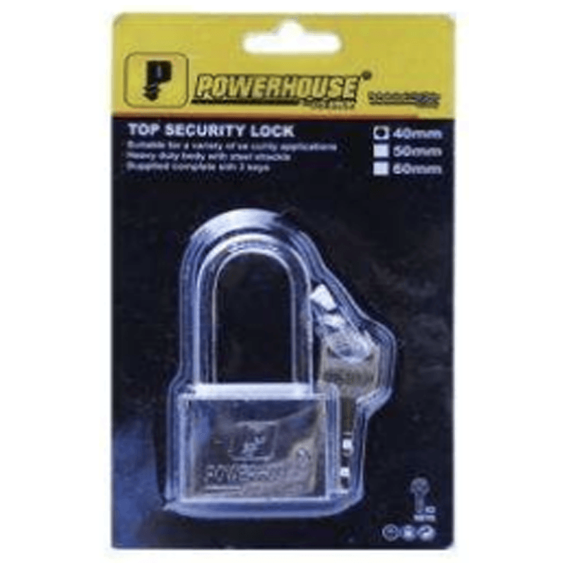 Powerhouse Top Security Padlock Long Shackle - KHM Megatools Corp. Powerhouse Top Security Padlock Long Shackle - KHM Megatools Corp.